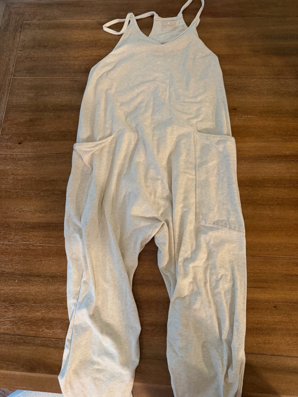 Free People Cream Jumpsuit With Pockets